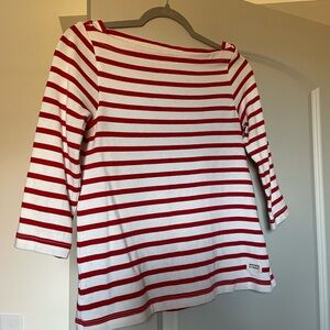 Saint James Red and White Striped Top